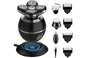 FQUVSP Golarka męska do łysienia łysienia, 5D Golarka elektryczna 5 w 1, IPX7 100% wodoodporność, bezprzewodowa, golenie na sucho i mokro, Ultimate