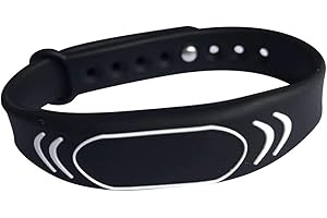 YARONGTECH Bracelet RFID 125 kHz Em4100 en silicone noir, lecture seule, ajustable (lot de 10)