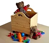 Spielzeugkiste "Bär"aus Holz, mit Rollen, Bio Qualität ohne Schadstoffe, direkt vom deutschen Hersteller (unbehandelt naturbelassen)