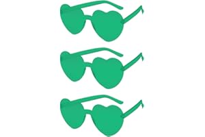 Jxuane 3 Pack Heart Shaped Sunglasses Ladies FashionRimless SunglassesVintage Love Heart Sunglasses for Green Eyewear Shopping BeachOutdoor Party