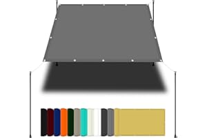 WGLF SUN Gazebo Covers Replacement 1.5 x 2.2 m(4.9 x 7.2ft) Waterproof Rectangle Canopy with Free Rope UV Block Weather-Resistant with Grommets Pes Sail Shades Fence Pergola Balcony, Light Grey