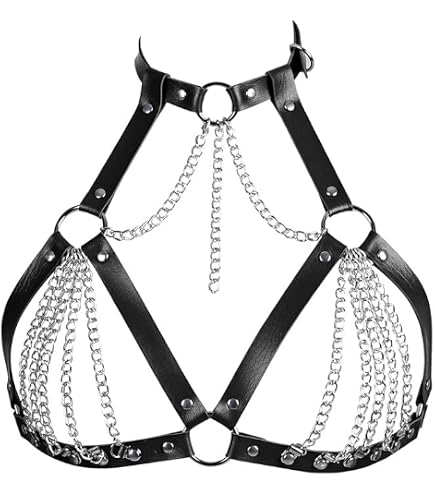Harnais Corps Femme En Cuir PU - Chaîne Ceinture Punk, Réglable, Pour Soirée, Festival, Cosplay
