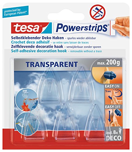 tesa Powerstrips® 58900-13-02 kristall-klar, Deko-Haken