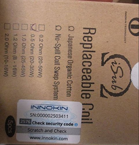 Innokin iSub Bobina 0.5 Ohmio (Paquete de 5) SEG VAPOR LTD