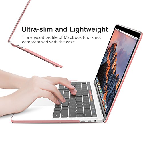 MoKo Hülle für MacBook Pro 13 2016 – Schlank Matte Harte PC Schale Schützhülle Case Cover Etui für das neue Apple MacBook Pro 13 Zoll A1706 / A1708 2016, Translucent Rosa - 6