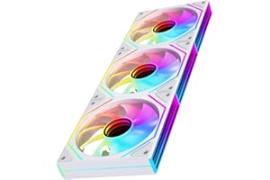 TZMRIT Prism 4Ultra/Prism 4RSUltra RGB PC Fan 120MM Housing Fan 1/3Piece [Infinity Mirror] [1850±10% RPM] 5V3PIN ARGB and 12V4PIN PWM Fan (3, WH, 4Ultra)
