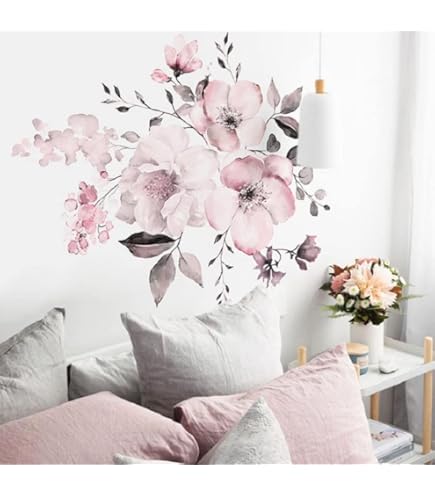 Wandtattoo Pfingstrosen 142x76cm - Wandaufkleber Blumen