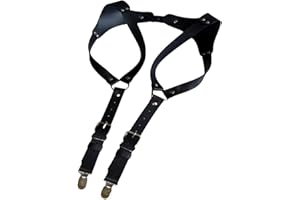 GDDO Tirantes de cuero vintage para hombre, estilo medieval, renacentista, suspensión, ropa de hombro, accesorios para el hombro, arnés de pecho punk, Talla única