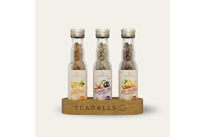‎TEABALLS TEABALLS BIO – 3er Winterwärme Mini Tee Set mit Holzaufsteller – 120 Tassen – Kleines Bio Tee Geschenkset für den Winter
