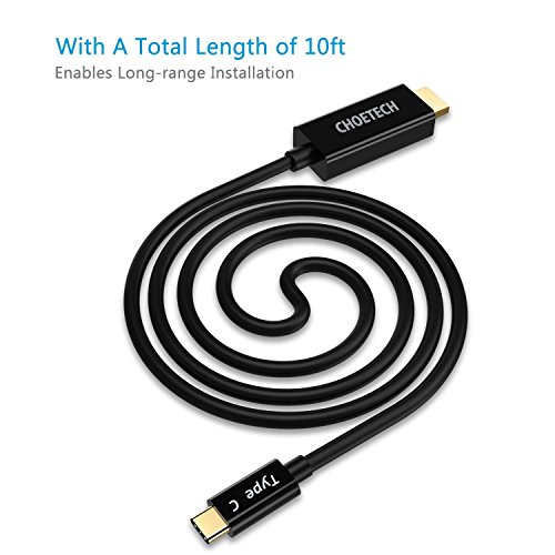 USB Typ C auf HDMI Kabel (10ft/3m), CHOETECH USB 3.1 Typ C (Thunderbolt 3 kompatibel) zu HDMI 4K&30Hz Kabel für Samsung Galaxy S8 / S8 Plus, 2016 MacBook Pro, 2015 MacBook, ChromeBook Pixel und mehr - 5