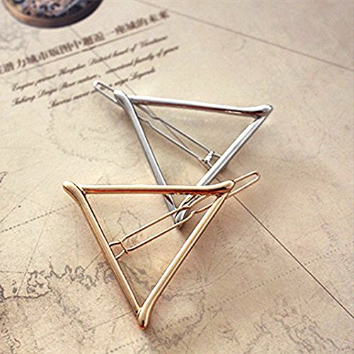 Contever® Elegant Dreieck Haarclips Haarschmuck hair accessories Pack 2 (Golden + Silber) - 3