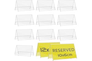 TAPKUA 12 Espositori da Tavolo in Acrilico, 10x6 cm Supporti Trasparenti su Entrambi i Lati, Adatti per Ristoranti, Hotel e Tutti i Tipi di Eventi