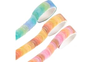 YUBBAEX Frutas Caramelo 9/16" Punto Washi Tape Set cinta adhesiva decorativa Washi Glitter Adhesivo de Cinta Decorativa 300 puntos de 3 rollos para DIY Crafts Scrapbooking (Verano Fruta)