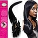 Straight 18'' 20'' 22'' Pre Bonded Tipped Hair Nail Tip U-tip 100% of Real Remy Human Hair Extensions 100S 17 Colors Beauty Popular Style (20inch 50g for 100s one pake, 01-dark black)
