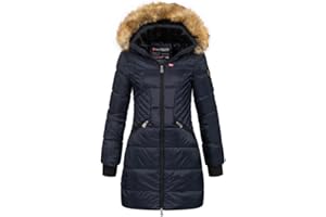 Geographical Norway Abeille Lady - Parka Cálida Para Mujeres En Otoño Invierno - Abrigo Fino Con Capucha De Piel Sintética - Chaqueta A Prueba De Viento - Rego Elegante Ide