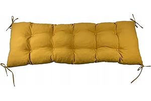 Olenka Coussin de Banc de Jardin Siègen Patio Meuble d'Extérieur intérieur terrasse Balcon Porche (85 x 40 x 8 cm, Jaune Moutarde)
