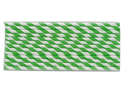 100Stück Trinkhalme Papier,Strohhalme gestreift, Wiederverwendbar - 3