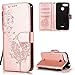 Produktbild FNBK Xiaomi Redmi 6 Hülle Leder Rosegold Löwenzahn Blumen Handyhülle Holster Leder Flip Wallet Cover Tasche Stand Case Card Slot Magnetverschluß Kratzfestes Schutzhülle