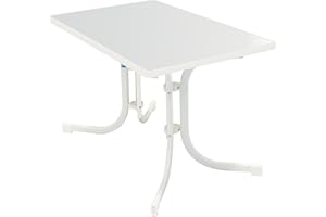 MFG FREIZEITMÖBEL AUS MECKLENBURG MFG Boulevard-Klapptisch 110x70 cm | Gartentisch | Wetterfest | Platzsparend klappbar | mit Niveauausgleich | weiß/weiß