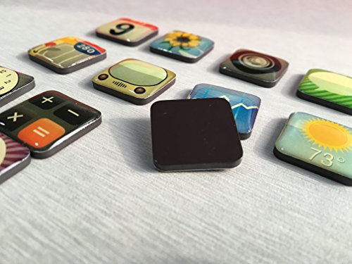 Haft-Magnete im App Design Kühlschrank-Magnete iPhone, iPad Apps Super-Magnete für den Edelstahl Kühlschrank, Magnettafel, Magnetwand 18-teilige Deko-Magnete 2x2x0,2 cm kleine bunte Neodym Magnete - 5