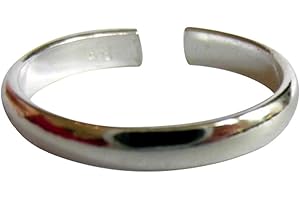 VIVANA UK 925 Sterling Silver adjustable Toe Ring Plain Slim Design