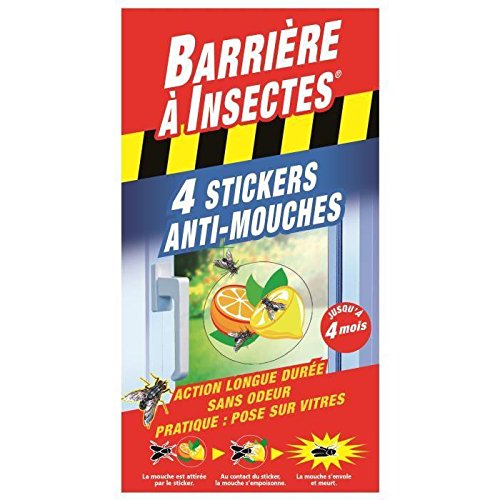 BARRIERE A INSECTES Stickers anti-mouches Vitres - 4 stickers