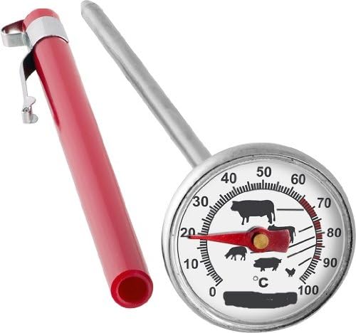 MultiDepot Stainless Steel Meat Thermometer 0 °C to + 100 °C Meat Roasting Thermometer 100200