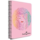 Faber-Castell Face Pattern Spiral Notebook, A4, 100 Leaves, 70g Paper, Striped, Durable Cover, Easy Opening Spiral Skin, Aso