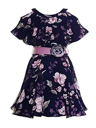 Naughty Ninos Girls Rayon Pleated Knee Length Dress