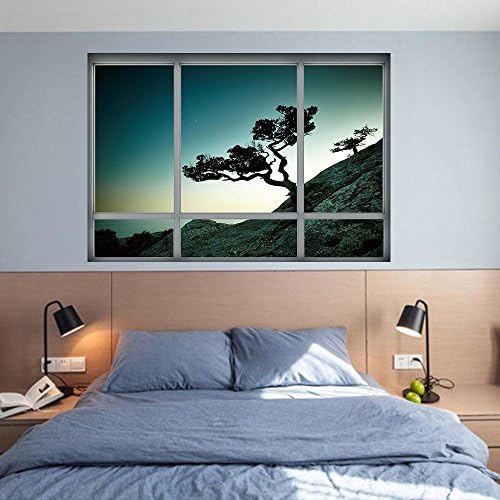 Fake Windows Crimea Landscape Wall Stickers 3D Living Room Bedroom Entrance Corridor Schoolroom Removable PVC 68 * 48.5CM