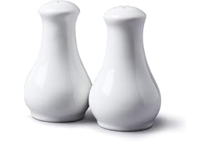 WM BARTLEET & SONS 1750 WM Bartleet & Sons - Traditional Porcelain Salt & Pepper Pot Shaker Cruet Set (13cm) - Pear Shape Body for Easy Use - Made from Premium Porcelain - Classic Smooth Finish