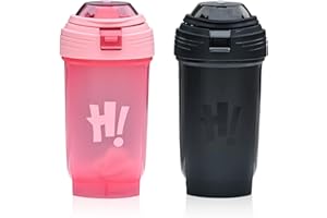 Moerstar 2 Pièces Bouteilles de Shaker Protéine, Protein Shaker 500 ml, Anti-Fuite, sans BPA, Blender Bottle pour Fitness Sport Gym (Rose + Noir)