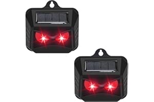 GREEHSE Solar Animal Repeller Ultrasonic, Waterproof Cat Repellent, Dog Repellent with Flashing Light, Repellent for Garden, Yard, Field, Farm, Birds, Set of 2 (Black217)