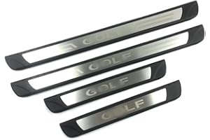 SOLBUM BENSOI Protezione del Davanzale della Portiera Compatibile con MK7/7.5 2014-2019, batticalcagno Porta Auto, Decorativi Lo Styling del Pedale Anti-graffio automobilistico in Acciaio Inossidabile