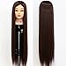 Neverland Beauty 30" Super Long Smooth 100% Synthetic Medium Brown Hair Hairdressing Equipment Styling Head Doll Mannequin Training Head Tools Braiding Cutting Student Practice Model with Clamp #33 UK Stock