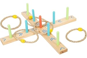 small foot Lancer d’Anneaux „Active“ en Bois, Jeu pour l’extérieur et Le Jardin pour Enfants à partir de 3 Ans, 12035