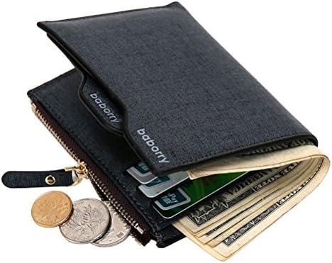 Mens Wallet RFID Blocking Slim Vintage Leather Bifold Wallet Card Holder , Blue