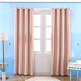KINLO® 2 Stücker 145*245cm (BreitexLänge) Gardinen blickdicht Rosarot Vorhang blackout 100% Polyester Verdunklungsvorhang mit Ösen für Schlafzimmer Wärmeschutz & Geräuschreduzierung 2 Jahren Garantie - 2