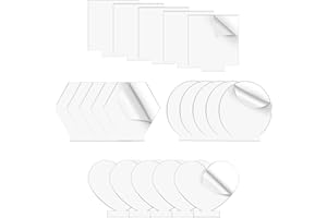 WOOWAIR 20 Stück Transparente Acrylplatte Kunststoff Acryl Blätter, Runde+Quadrate+Liebe+Sechs Seiten Acrylplatte, Klare Acrylglas 2mm Dicke Platten für LED-Lichtbasis, Schilder Gemälde, DIY Display Projekte