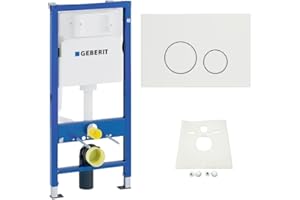 HGMBAD Geberit Duofix Spülkasten Drückerplatte Betätigungsplatte weiß Schallschutz