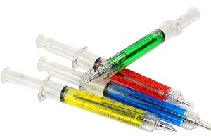 CHSYOO - Juego de 18 bolígrafos de jeringa, material escolar, regalos divertidos y novedosos como recompensas de bolsa de fiesta, para estudiantes de medicina, enfermeras, disfraces