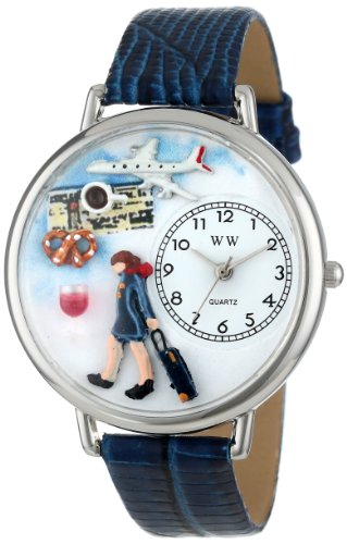 Whimsical Watches WHIMS-U0610007 - Reloj analógico de Cuarzo Unisex con Correa de Piel, Color Azul