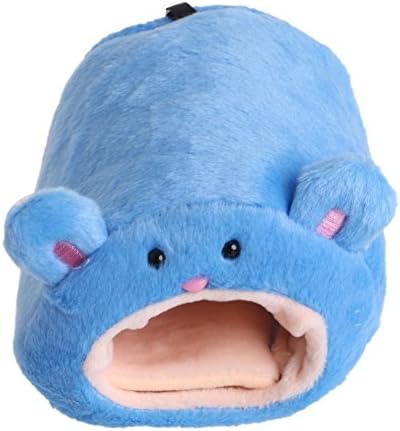 Naisicatar Blue Plush Hammock Bed House Toys For Ferret Rat Hamster Squirrel Parrot Hanging