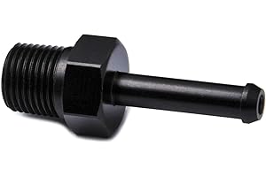 PrecisionGeek Aluminium Noir 1/8 NPT embout d'accouplement avec gaine de tuyau 4 mm 5 mm (3/16)