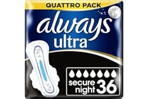 Always - Ultra Secure Night - Serviettes Hygieniques avec Ailettes 9x taille 4 - Lot de 4