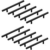 Paslanmaz Metal Kulp, Mat Siyah, Dolap &Ccedil;ekmece Mobilya Kulbu, TV &Uuml;nitesi Yatak Odası Vestiyer Mutfak i&ccedil;in (96 mm, Adet, 10)