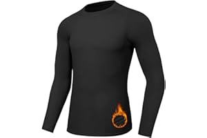 VanKee Hauts Thermiques Homme Thermiques Chaude Haut Thermique Hiver Manches Longues Thermique Léger Vêtements Respirant Compression Shirt Élasticité Vêtements Fonctionnels pour Manège Ski Courir