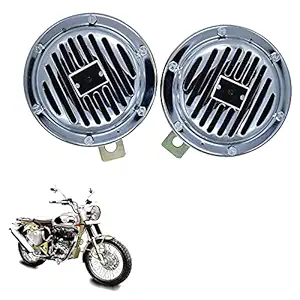 Vagary Silver Chorme Finish Two Wheeler Horn for Royal Enfield Bullet Trials 500