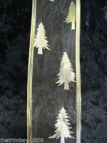 Luxury Wire Edged Organza Christmas Ribbon 2.5" Wide - 2 metres DES1