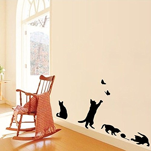 Jspoir Melodiz Liebliche Katze Wandtattoo Home Dekoration Abnehmbare Wandaufkleber Wandsticker Fensterbilder - 3